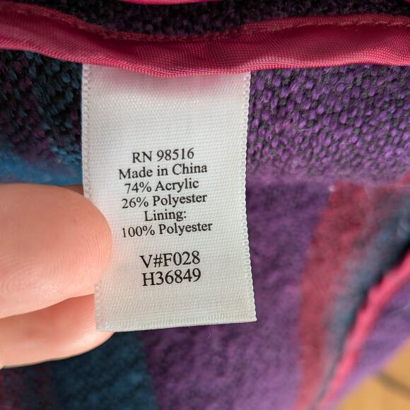 Vintage Southwestern Jacket Blazer 1X Green Purple Mutli West Geometric Concho - Picture 12 of 15